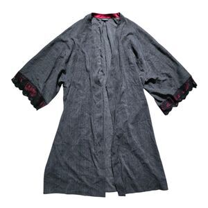 La Perla Short Silk Blend Gray Robe Made in Italy Women Size Medium MISSING BELT